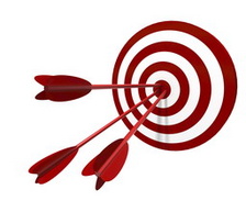 Darts in bullseye
